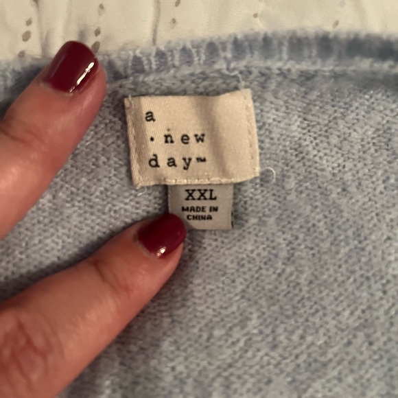 A New Day Light Blue V-Neck Sweater - Picture 3 of 4